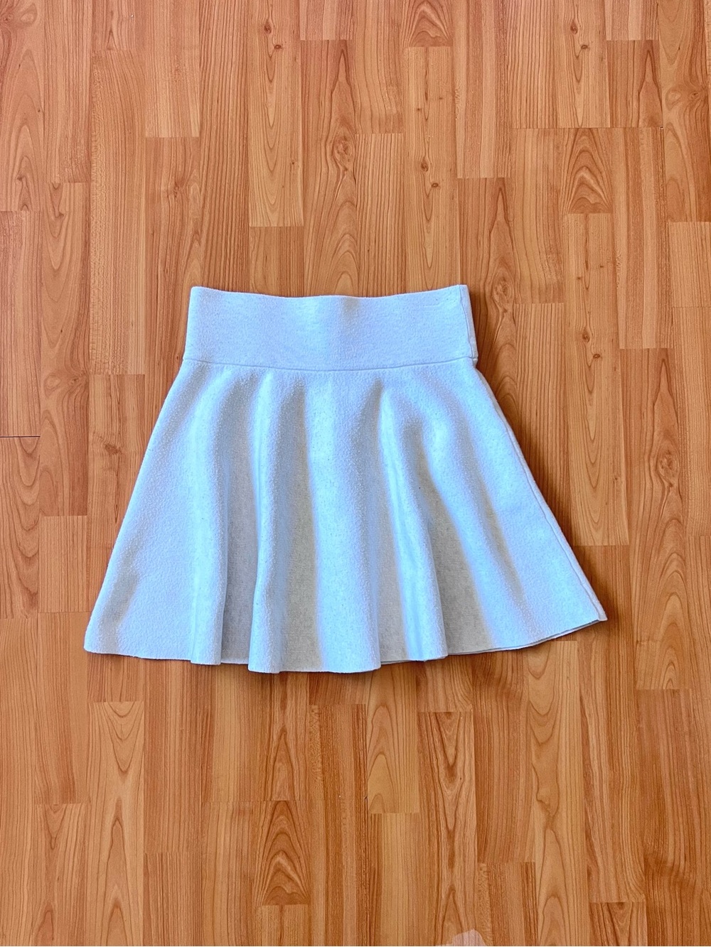 Cream Knit Skater Skirt